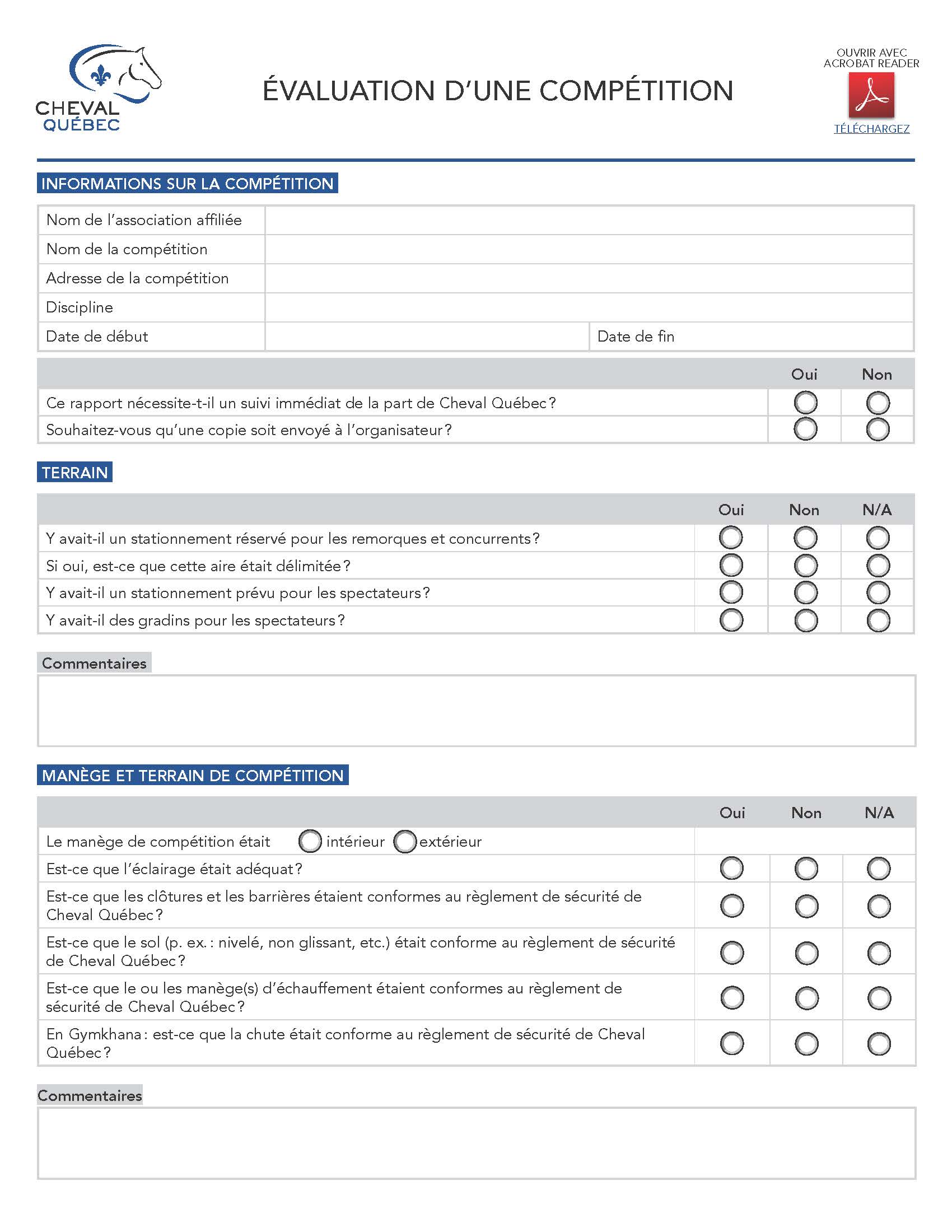 Évaluation d'une compétition - Membre