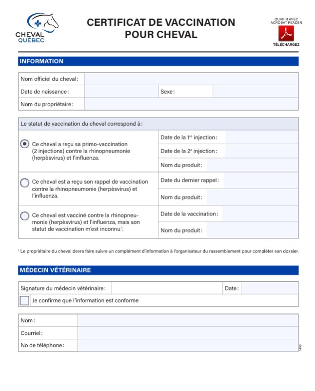 Vaccination - Formulaire de vaccination individuel